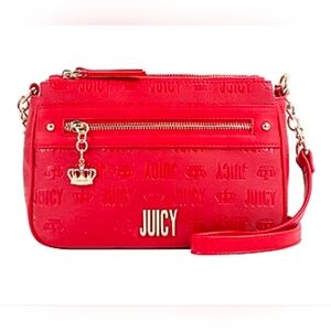 🆕JUICY COUTURE "Thank You, Next" Crossbody Emboss Cool Red